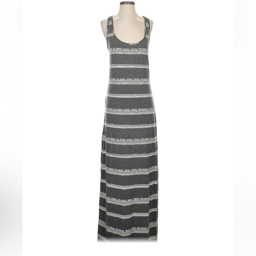 Mossimo Supply Co. Charcoal and White Striped Maxi Dress Size S